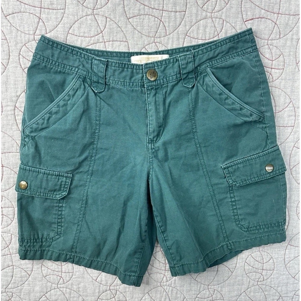 Eddie Bauer‎ Cargo Shorts Green Ripstop Hiking Outdoor / Women's 2